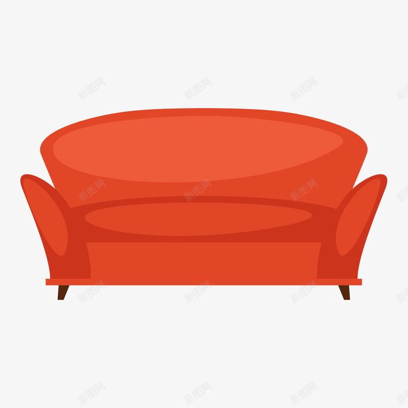 卡通沙发png免抠素材_88icon https://88icon.com 卡通 图案 手绘 橙色的沙发 装饰 褐色的底部