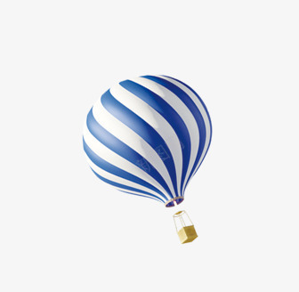 蓝色漂浮热气球png免抠素材_88icon https://88icon.com 气球 热气球 简约 飞翔 飞行