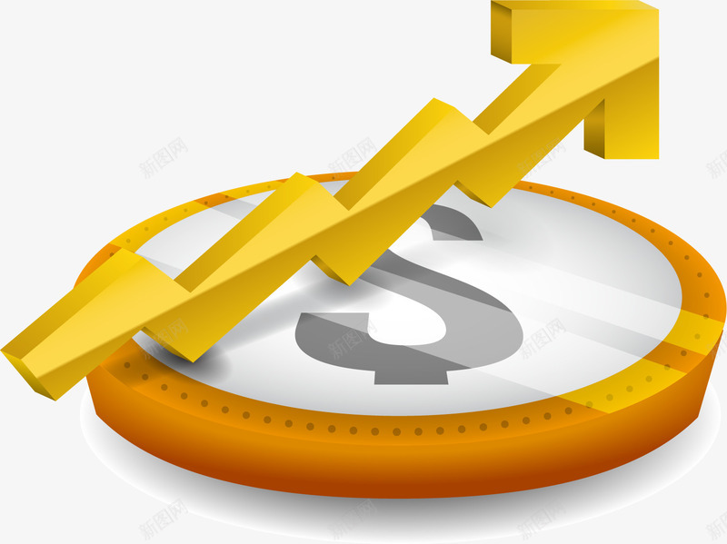 立体金钱上升矢量图ai免抠素材_88icon https://88icon.com 上升 卡通 手绘 橙色 立体 金色 金钱 矢量图