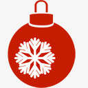 圣诞节红色扁平彩球图标图标