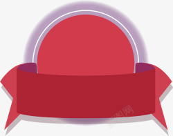 红色简约圆圈横幅装饰图案素材