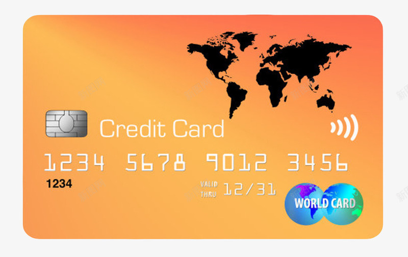 橙色世界地图的通用信用卡png免抠素材_88icon https://88icon.com card credit 付款 信用 信用卡 信贷 光碟 声音 播放 贷记卡 银行 非现金