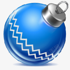 圣诞礼物装饰物蓝色彩球图标图标