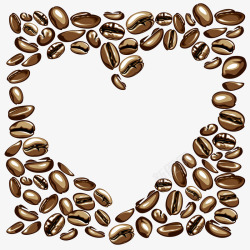 桃心型咖啡豆底纹矢量图素材