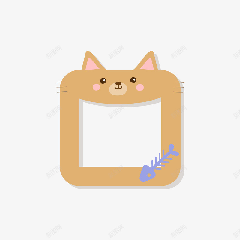 橙色小猫边框矢量图ai免抠素材_88icon https://88icon.com 卡通 小猫 小猫边框 橙色 矢量边框 边框 矢量图