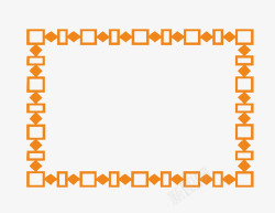 橙色矩形装饰边框素材