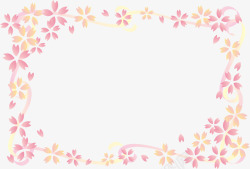 粉色清新花藤框架素材