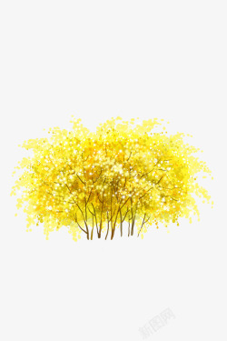 卡通手绘黄色的树木素材