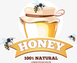 天然蜂蜜矢量图素材