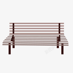 棕色条纹公园椅子矢量图素材