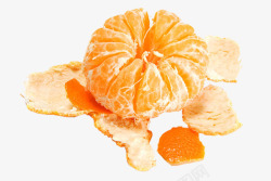 橙皮脱了皮的橘子高清图片