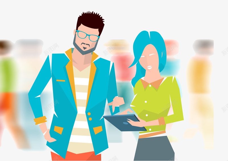 卡通概念人物png免抠素材_88icon https://88icon.com 事业上升 公司 办公 办公室 合作成功 工作 开会 成功人士 新概念 时尚人物 时尚生活 现代化人物
