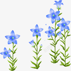 创意合成彩绘蓝色的花朵素材