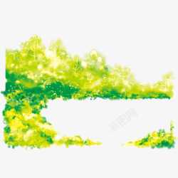 黄色卡通平面世界湿地日手绘树林素材