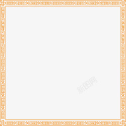 橙色花纹矩形装饰边框素材