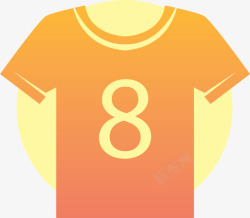 8号球衣橙色渐变8号球衣高清图片