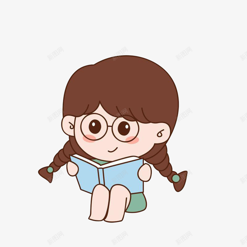 卡通老实认真看书的眼镜女孩png免抠素材_88icon https://88icon.com 卡通女孩 坐着的小朋友 坐着看书 坐着读书 眼镜女孩 老实 认真看书