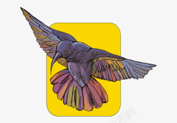 卡通手绘彩色飞翔的鸟矢量图素材
