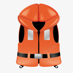 橙色的救生衣矢量图素材