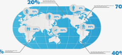 世界版图信息图表素材