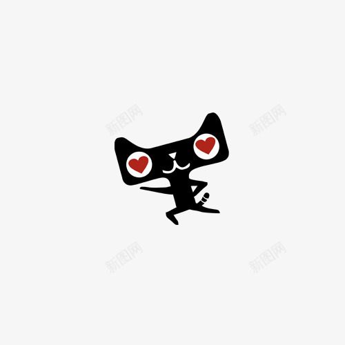 黑色天猫psd免抠素材_88icon https://88icon.com 天猫 桃心 购物 黑色