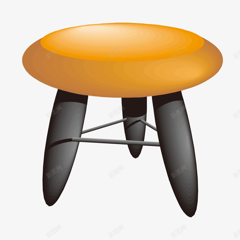 卡通橙色的凳子矢量图ai免抠素材_88icon https://88icon.com 凳子设计 卡通 家具设计 小凳子 橙色 矢量图