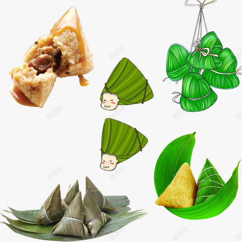 各种粽子psd免抠素材_88icon https://88icon.com 传统 粽叶 粽子 绿色 肉粽 节日 蜜枣粽 豆沙粽 香粽