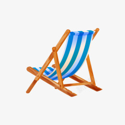 手绘沙滩椅子矢量图素材