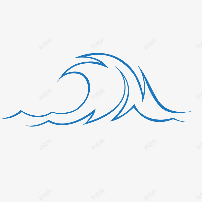 海浪手绘矢量图ai免抠素材_88icon https://88icon.com 手绘 条纹 海浪 纹理 花纹 蓝色图案 装饰 矢量图