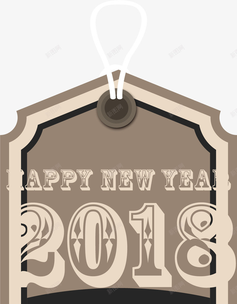 HAPPYNEWYEAR2018简约吊牌png免抠素材_88icon https://88icon.com HAPPY NEW YEAR2018 产品牌 吊牌 简约吊牌 纸牌 说明牌