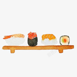 糯米寿司手绘画片素材