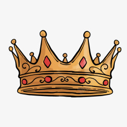 卡通扁平化华丽皇冠装饰矢量图素材
