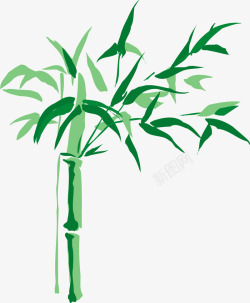 树木竹叶卡通手绘清新竹子素材