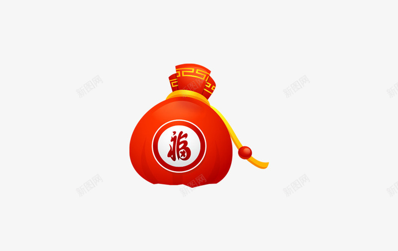 红色福袋装饰图案png免抠素材_88icon https://88icon.com 大促 抢购 新年 福袋 红色