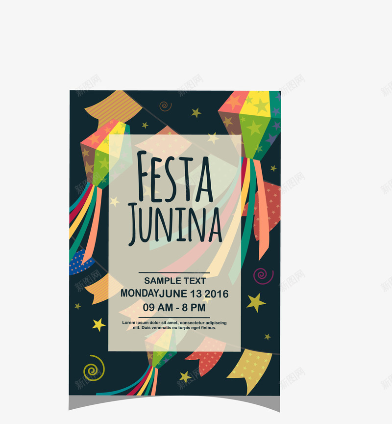 彩绘风筝背景矢量图ai免抠素材_88icon https://88icon.com 彩带 彩绘 星星 矢量PNG 英文字母 风筝 矢量图