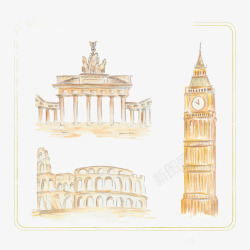 古罗马竞技场彩绘世界著名建筑高清图片