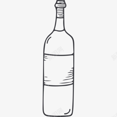 古老酒瓶手绘瓶子图标图标