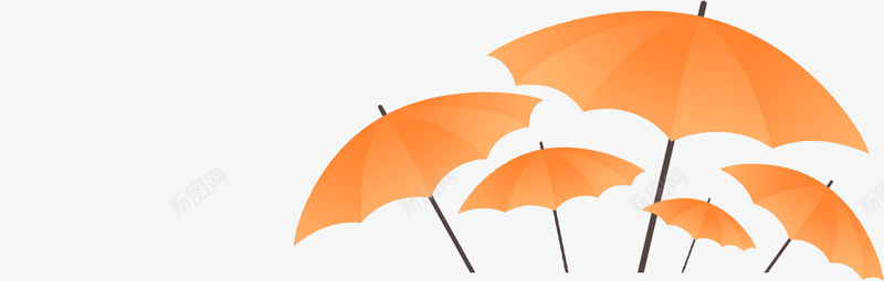 橙色雨伞图标图标