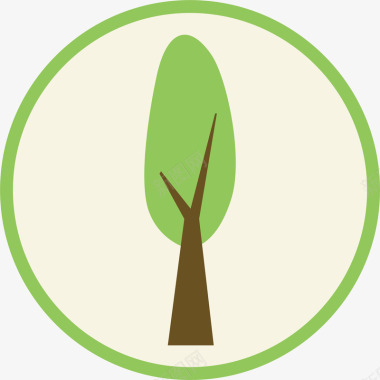 绿色树木图标卡通图标