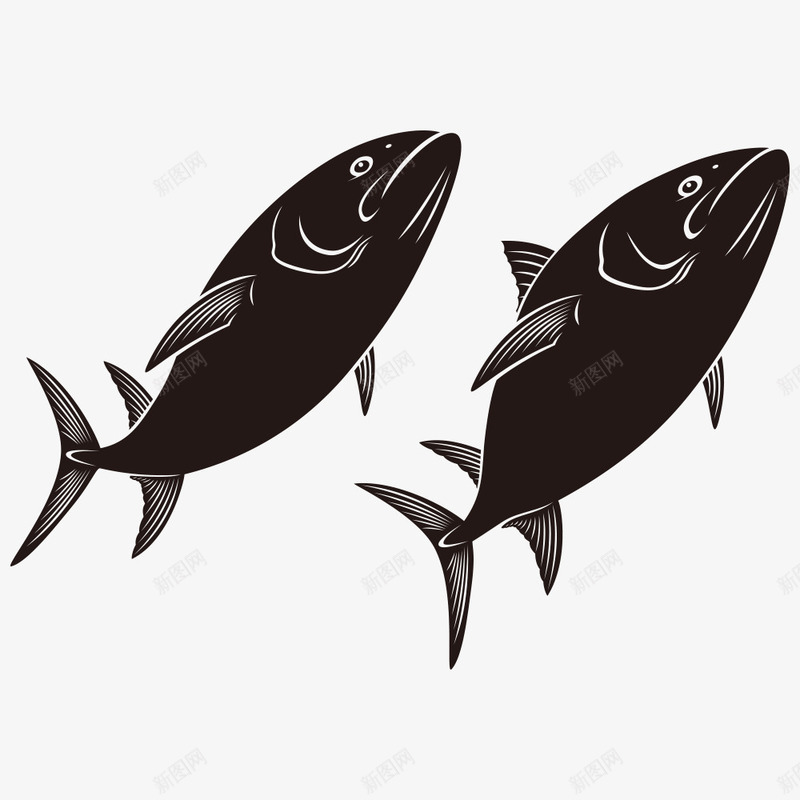 黑色鱼png免抠素材_88icon https://88icon.com 卡通鱼 水中生物 海洋生物 海洋鱼 海鱼 矢量鱼 鱼 鱼儿