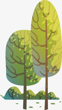 秋季树卡通植物装饰插画矢量图高清图片