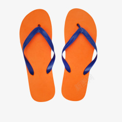 橙色不易吸水的蓝色边海边沙滩鞋素材