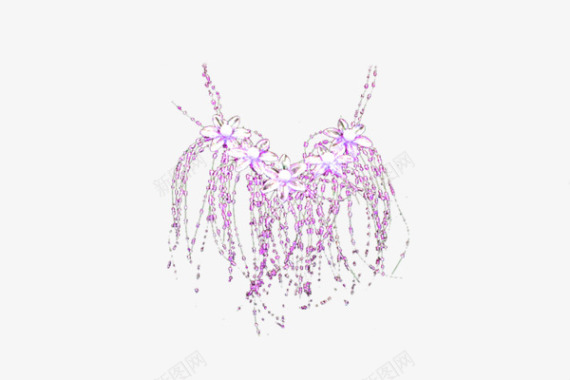 紫粉色水晶素材粉色花朵紫水晶项链图标图标
