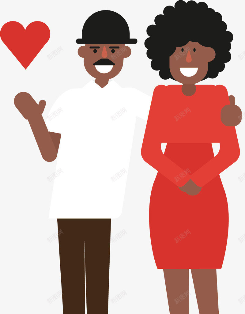 外国黑人夫妇矢量图ai免抠素材_88icon https://88icon.com 外国人 夫妻 时尚 爱情 白色 矢量图 红色 黑人 黑人插画