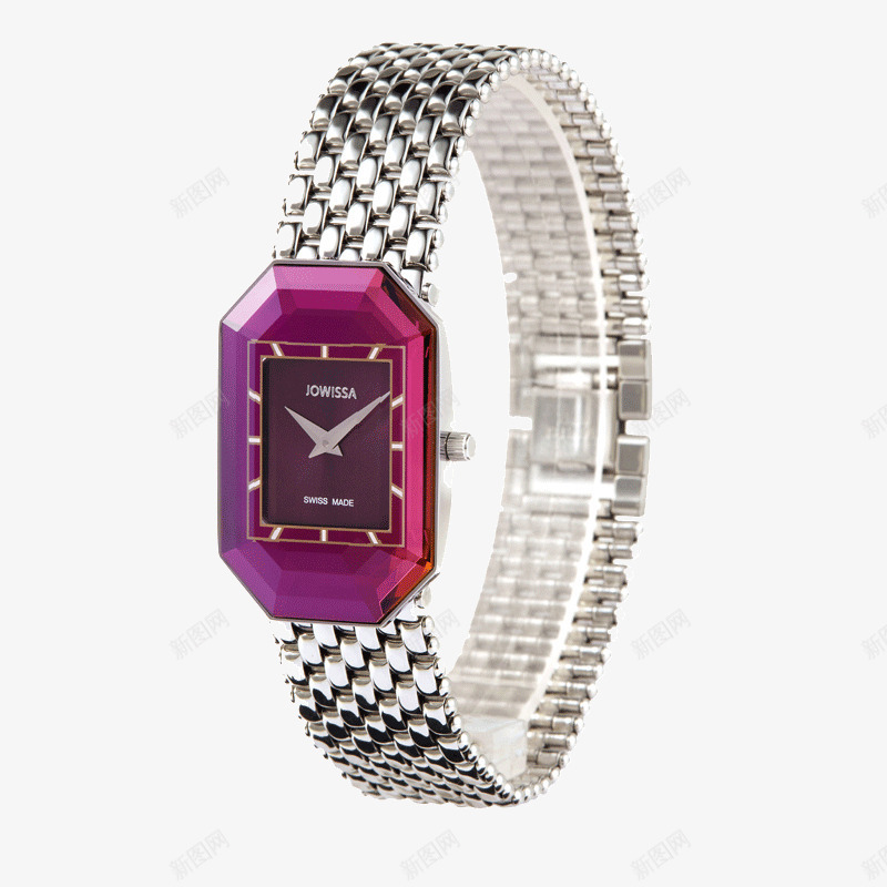 瑞士表左薇莎方形手表png免抠素材_88icon https://88icon.com 复古款女表 时尚女表 潮流时装表 钢带紫色手表