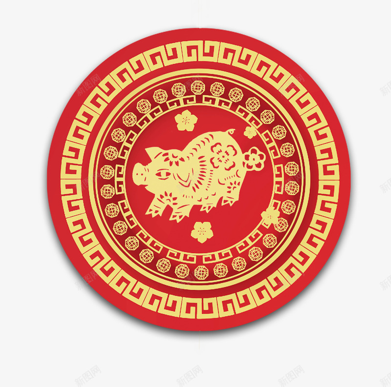 猪2019新春psd免抠素材_88icon https://88icon.com 2019 圆环 新春 猪