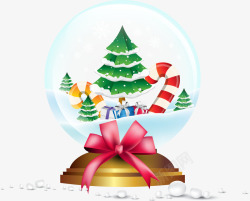 水晶球里的圣诞树素材