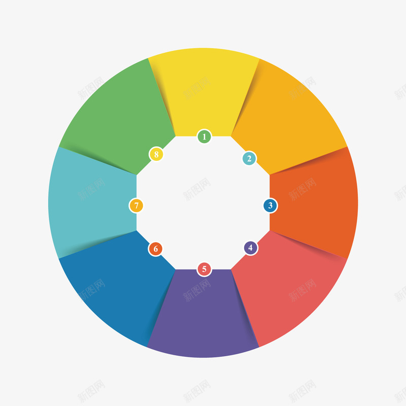 彩色圆环矢量图ai免抠素材_88icon https://88icon.com 商务 圆环 彩色 素材 矢量图