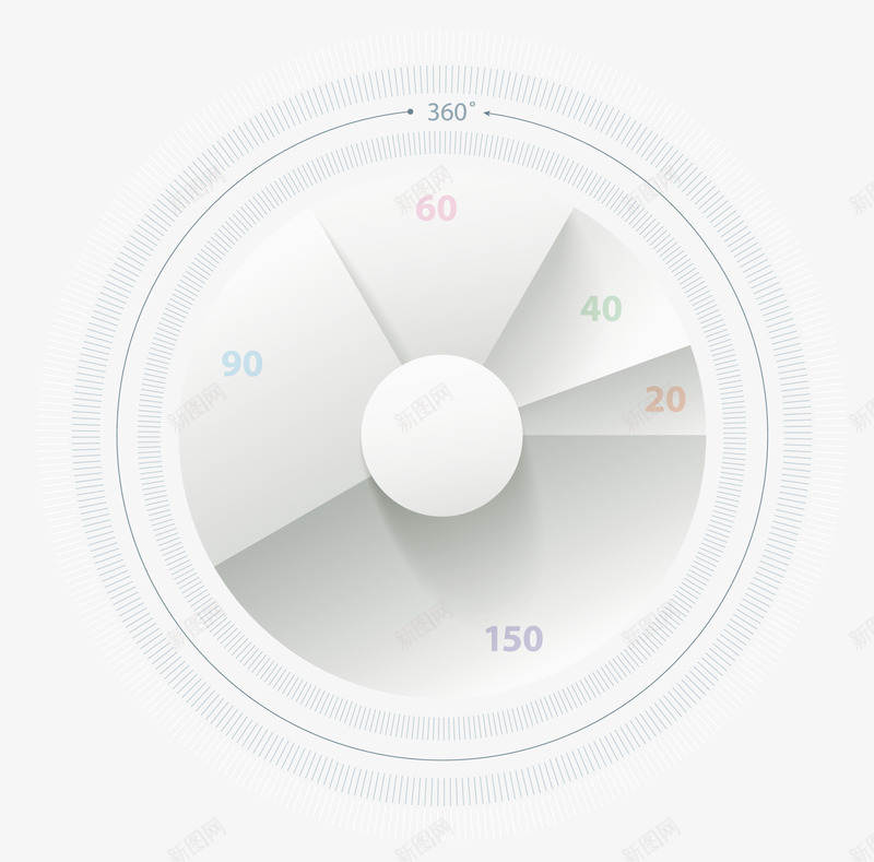 装饰圆环矢量图ai免抠素材_88icon https://88icon.com 分块 数据图 矢量图案 统计 装饰圆环 饼状图 矢量图