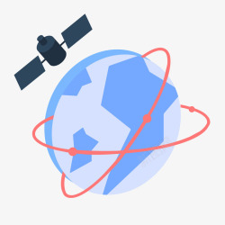 蓝色扁平化圆弧全球元素矢量图素材
